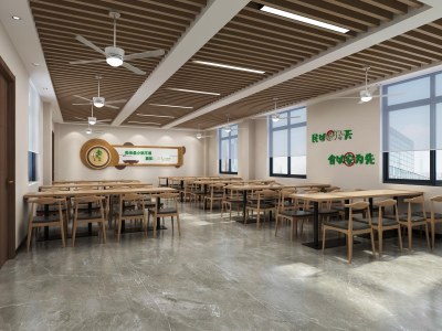 新中式食堂3D模型下载